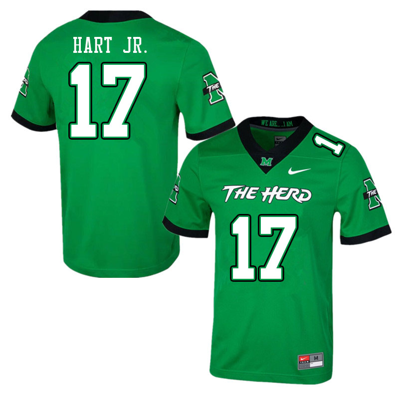 Men #17 Leon Hart Jr. Marshall Thundering Herd College Football Jerseys Stitched-Green - Click Image to Close